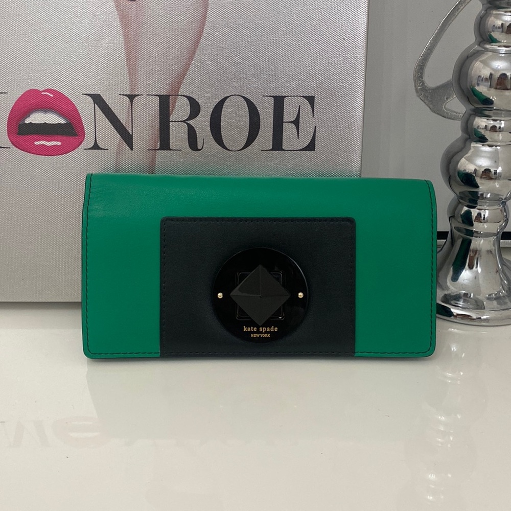 Green and Black Kate Spade Wallet